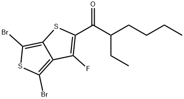 4,6-二溴-3-氟-2-(1-(2-乙基己酮))-噻吩并[3,4-B]噻吩, 1352743-83-9, 结构式