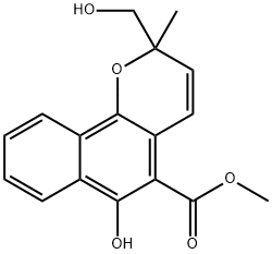 6-羟基-2-(羟基甲基)-2-甲基-2H-萘并[1,2-B]吡喃-5-羧酸甲酯 结构式