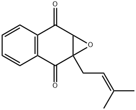 1A,7A-二氢-1A-(3-甲基-2-丁烯基)-萘并[2,3-B]环氧乙烯-2,7-二酮, 137492-06-9, 结构式