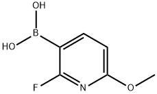 2-氟-6-甲氧基吡啶-3-硼酸 结构式
