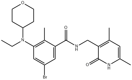 BenzaMide, 5-broMo-N-[(1,2-dihydro-4,6-diMethyl-2-oxo-3-pyridinyl)Methyl]-3-[ethyl(tetrahydro-2H-pyran-4-yl)aMino]-2-Methyl- Structure