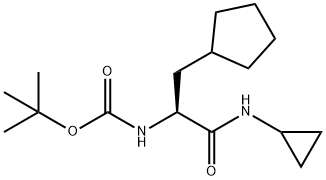 (S) - (3-环戊基-1-(环丙基氨基)-1-氧代丙-2-基)氨基甲酸叔丁酯 结构式