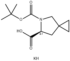 (6S)-5-氮杂螺[2.4]庚烷-5,6-二甲酸 5-叔丁酯 钾盐, 1441673-92-2, 结构式