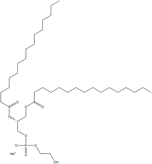 1,2-DIPALMITOYL-SN-GLYCERO-3-PHOSPHO(ETHYLENE GLYCOL) (SODIUM SALT);16:0 PTD ETHYLENE GLYCOL, 148439-06-9, 结构式