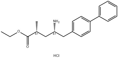 5-([1,1'-ビフェニル]-4-イル)-4-アミノ-2-メチルペンタン酸(2R,4S)-エチル HCL SALT 化学構造式