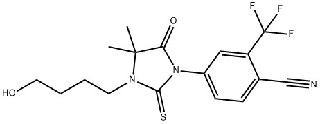 4-[2-硫代-3-(4-羟丁基)-4,4-二甲基-5-氧代咪唑烷-1-基]-2-三氟甲基苯腈 结构式