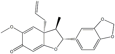 [2R-(2ALPHA,3BETA,3AALPHA)]-2-(1,3-苯并二氧戊环-5-基)-3,3A-二氢-5-甲氧基-3-甲基-3A-(2-丙烯基)-6(2H)-苯并呋喃酮 结构式