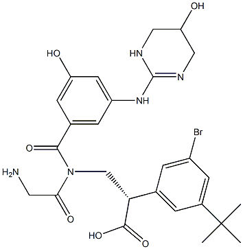 (3S)-N-[3-Hydroxy-5-[(1,4,5,6-tetrahydro-5-hydroxy-2-pyriMidinyl)aMino] benzoyl]glycyl-3-(3-broMo-5-t-butylphenyl)-beta-alanine Structure