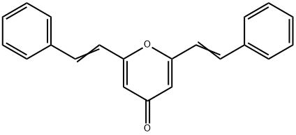 2,6-二苯乙烯基-吡喃-4-酮 结构式