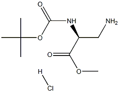 (S)-Methyl 3-aMino-2-((tert-butoxycarbonyl)aMino)propanoate hydrochloride Structure