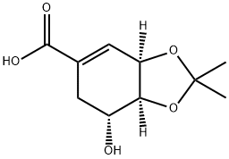 3,4-O-イソプロピリデンシキミ酸 化学構造式