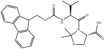 (4S)-3-[(2S)-2-[[芴甲氧羰基]氨基]-3-甲基-1-氧代丁基]-2,2-二甲基-4-恶唑烷羧酸, 186023-49-4, 结构式