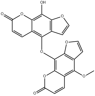 9-羟基-4-[(4-甲氧基-7-氧代-7H-呋喃并[3,2-G][1]苯并吡喃-9-基)氧基]-7H-呋喃并[3,2-G][1]苯并吡喃-7-酮 结构式