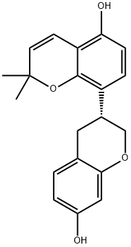 (3R)-3,4-二氢-2',2'-二甲基-[3,8'-联-2H-1-苯并吡喃]-5',7-二醇 结构式