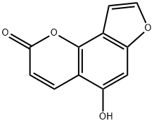 5-羟基-2H-呋喃并[2,3-H]-1-苯并吡喃-2-酮, 21339-45-7, 结构式