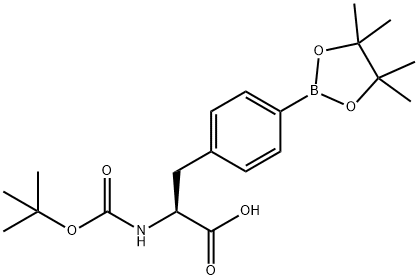 (S)-2-((TERT-ブチルトキシカルボニル)アミノ)-3-(4-(4,4,5,5-テトラメチル-1,3,2-ジオキサボロラン-2-イル)フェニル)プロパン酸 化学構造式