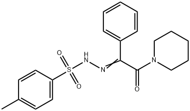 (E)-4-Methyl-N'-(2-oxo-1-phenyl-2-(piperidin-1-yl)ethylidene)benzenesulfonohydrazide Struktur
