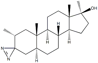 (2alpha,5alpha,17beta)-2,17-Dimethylspiro[androstane-3,3'-[3H]diazirin]-17-ol Struktur