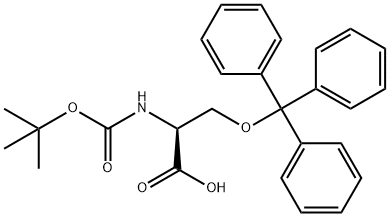 (S)-2-((tert-Butoxycarbonyl)aMino)-3-(trityloxy)propanoic acid Structure