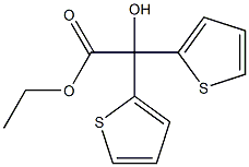 2-ヒドロキシ-2,2-ジ(チオフェン-2-イル)酢酸エチル 化学構造式