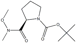 (R)-1-BOC-N-甲基-N-甲氧基-2-吡咯烷甲酰胺, 288086-98-6, 结构式