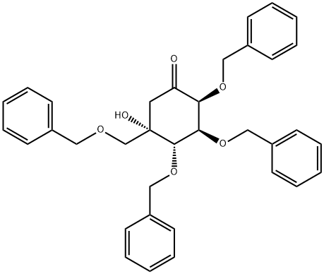 (2S,3S,4S,5S)-5-Hydroxy-2,3,4-tris(phenylMethoxy)-5-[(phenylMethoxy)Methyl]-cyclohexanone 结构式