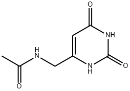 N-((2,6-ジオキソ-1,2,3,6-テトラヒドロピリミジン-4-イル)メチル)アセトアミド 化学構造式