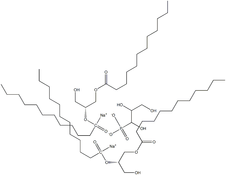 1,2-二月桂酰-SN-甘油-3-磷酸甘油,钠盐(DLPG), 322647-27-8, 结构式