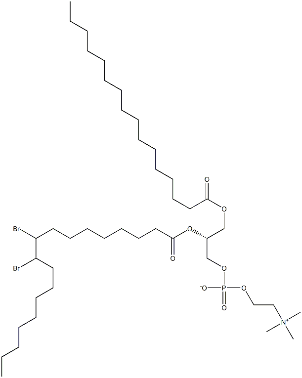 1-PALMITOYL-2-(9,10-DIBROMO)STEAROYL-SN-GLYCERO-3-PHOSPHOCHOLINE;16:0-18:0 (9-10BR) PC, 324054-52-6, 结构式