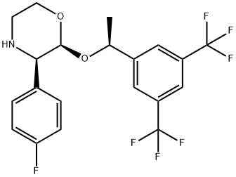 (2S,3R)-2-[(1S)-1-[3,5-双(三氟甲基)苯基]乙氧基]-3-(4-氟苯基)吗啉盐酸盐 结构式