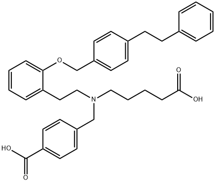 4-[N-(4-Carboxybutyl)-N-[2-[2-[4-(2-phenylethyl)benzyloxy]phenyl]ethyl]aMinoMethyl]benzoic acid Structure