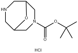 叔-丁基 9-氧杂-3,7-二氮杂二环[3.3.1]壬烷-3-甲酸基酯盐酸, 335621-00-6, 结构式