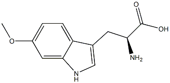 2-アミノ-3-(6-メトキシ-1H-インドール-3-イル)プロパン酸 化学構造式