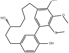(R)-16,17-ジメトキシトリシクロ[12.3.1.12,6]ノナデカ-1(18),2,4,6(19),14,16-ヘキサエン-3,9,15-トリオール 化学構造式