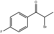 2-ブロモ-1-(4-フルオロフェニル)プロパン-1-オン 化学構造式