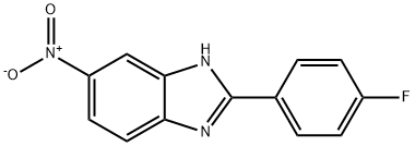 2-(4-フルオロフェニル)-5-ニトロ-1H-ベンゾイミダゾール 化学構造式