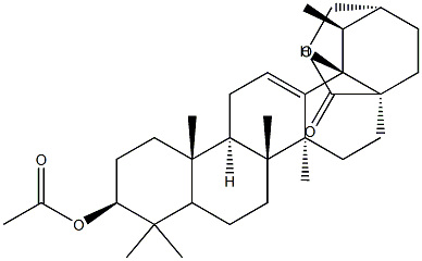 3β-Acetoxy-13-hydroxyurs-11-ene-28-oic acid lactone Structure