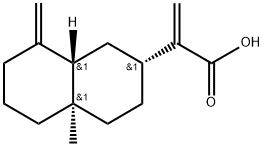 (2R,8aβ)-デカヒドロ-4aα-メチル-α,8-ビス(メチレン)-2α-ナフタレン酢酸 化学構造式