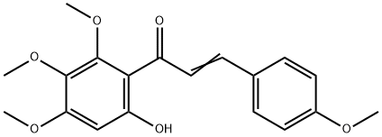 (E)-1-(6-hydroxy-2,3,4-triMethoxyphenyl)-3-(4-Methoxyphenyl)prop-2-en-1-one Struktur