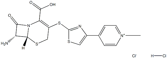 7 β - aMino - 3 - [4 - pyridyl - 2 - thiazole sulfur radical ] - 3 - cepheM - 4 - carboxylic acid ·2HCl Structure