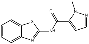 N-2-苯并噻唑基-1-甲基-1H-吡唑-5-甲酰胺 结构式