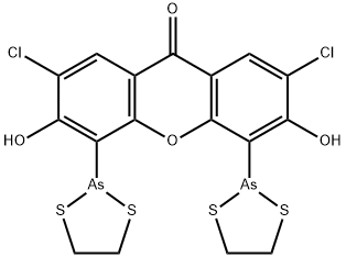 2,7-Dichloro-4,5-bis(1,3,2-dithiarsolan-2-yl)-3,6-dihydroxy-9H-xanthen-9-one Structure