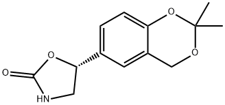 (5R)-5-(2,2-二甲基-4H-1,3-苯并二氧杂环己-6-基)-1,3-恶唑烷-2-酮, 452339-73-0, 结构式