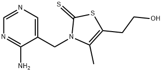 3-[(4-アミノ-5-ピリミジニル)メチル]-5-(2-ヒドロキシエチル)-4-メチル-2(3H)-チアゾールチオン 化学構造式