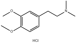 3,4-二甲氧基-N,N-二甲基苯乙胺盐酸盐, 51012-67-0, 结构式