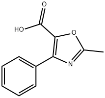 2-メチル-4-フェニル-1,3-オキサゾール-5-カルボン酸 化学構造式