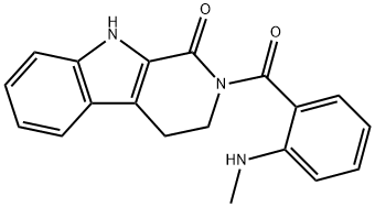 2-[2-(メチルアミノ)ベンゾイル]-3,4-ジヒドロ-β-カルボリン-1(2H)-オン 化学構造式