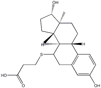 3-(((8R,9S,13S,14S,17S)-3,17-dihydroxy-13-Methyl-7,8,9,11,12,13,14,15,16,17-decahydro-6H-cyclopenta[a]phenanthren-7-yl)thio)propanoic acid Structure