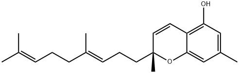 (2R)-2-[(3E)-4,8-二甲基-3,7-壬二烯-1-基]-2,7-二甲基-2H-1-苯并吡喃-5-醇 结构式