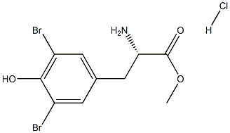 2-アミノ-3-(3,5-ジブロモ-4-ヒドロキシフェニル)プロパン酸(S)-メチル塩酸塩 化学構造式